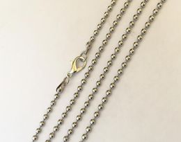 24MMx24inch Stainless steel ball pendant Necklace Accessories Chain With Lobster clasp 30pcslo1919934