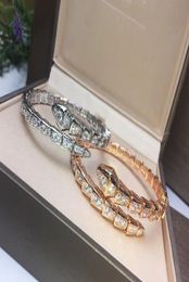 2020 premium brand Jewellery latest fine edition full diamond snake bracelet silver rose gold ladies bracelet designer Jewellery women7581260