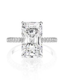 Choucong Brand Women Wedding Ring Luxury Jewellery Solitaire 925 Sterling Silver Radiant Shape White Topaz CZ Diamond Gemstones Eter9897870