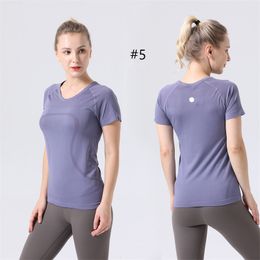 Lu Lu Lemens 2.0 Womens LL-B53 Yoga Outfit Tshirts Shirts Tees Sportswear Outdoor Apparel Casual Adult Gym Excerise Running Short Sleeve Tops Breathable