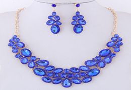 Crystal Stone Jewellery Sets For Women Bijoux Femme Necklace Set Statement Necklaces Pendants Gold Color Jewelry Sets4489994