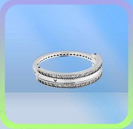 New arrival Clear CZ Diamond Flipping Wedding Ring original Box for 925 Sterling Silver Hearts engagement rings Set4775010