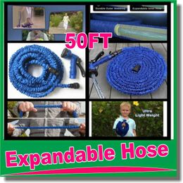 Equipments High Quality 50FT NEW Retractable Garden Hose Water Pipe Magic Hose Expandable and Flexible Hose with water gun OMD9