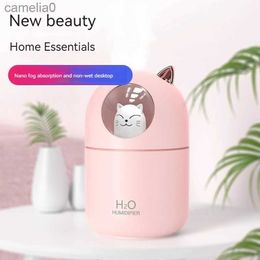 Humidifiers New cute pet humidifier USB home car mini hydration small dazzling aromatherapy machine humidifier giftL231226