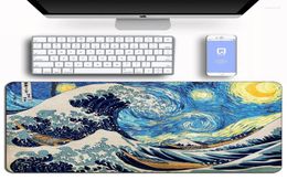 Mouse Pads Wrist Rests Large Pad The Great Wave Of Kanagawa Gaming Mousepad Rubber AntiSlip Keyboard Mats Computer Carpet Table1678982