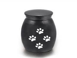 Mini Small Pet Caskets Urns Memorial Urn Pet Paw Ashes Holder Cremation Urn for Ashes Pet Dog Cat Urn Pendant 16x25mm7351097