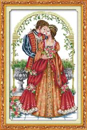 Tools Forever Love couple kiss room decor painting ,Handmade Cross Stitch Embroidery Needlework sets counted print on canvas DMC 14CT /1