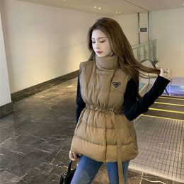 Coletes Parkas Down Jacket com Mapa Bordado Casaco Inverno Sem Mangas Jaquetas Mulheres Casacos Roupas Ativas Outerwear Engrossar Resistir Severo