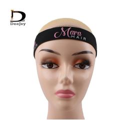 Repeat Logo Adjustable Custom Elastic Band For Lace Hair Melt Designer Bands Wig Party Hats280J