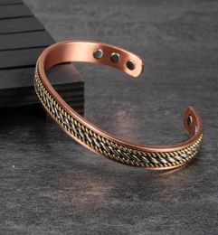 Bangle Adjustable Copper Bracelet For Men Women ed Pure Magnetic Arthritis 83mm Open Cuff Energy Bangles5134575