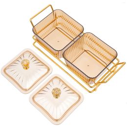 Dinnerware Sets Melon And Fruit Snack Platter Dish Plastic Serving Tray Salad Bowl With Lid Plate Utility Disc Storage