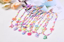 6 Styles kids Jewellery necklace accessory Multi beads Flower Dinosaur pendant necklace Girl Birthday gift5130795