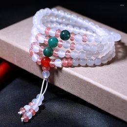 Link Bracelets JoursNeige Natural White Crystal 108 Beads 6mm Lucky Bracelet For Women Girl Jewellery