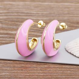 Dangle Earrings AIBEF Classic Enamel Oil Drops Color Crescent Gold Plated Women's Simple Design Jewelry Fashion Party Gifts Wholesale