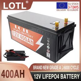 Batteries 12V LiFePO4 Cell 400Ah 300Ah Builtin BMS Lithium Iron Phosphate Battery 6000 Cycles For RV Campers Golf Cart Solar With Charger