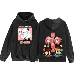 X Family Vintage Sweatshirts Anya Anime Hoodies Y2k Pullover Winter Casual Women Men Clothes Spy Comics Long Sleeve Top