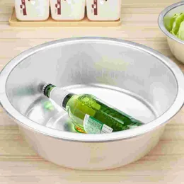 Dinnerware Sets Soup Bowl Thick Aluminum Basin Portable Bathtub Wash Basket Large Washing Pot