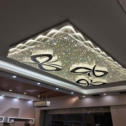Custom LED Crystal Large Chandelier el Lobby Ceiling Lights Jewellery Store Lamps Villas Living Room Restaurant Banquet Hall Proj309K