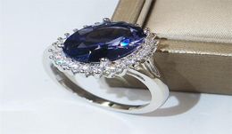 Chouchong Top Sell New Fine Jewellery 925 Sterling Silver Oval Cut Blue Sapphire CZ Diamond Gemstones Eternity Birthstone Women Wedd6935216