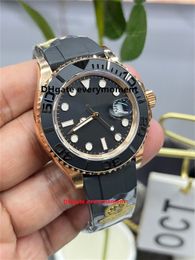 YM Watch Super Quality Men's Watches 40mm cal.3235 Movement Automatic Mechanical Watch Sapphire Black Dial Red Rubber Band Glow Diving Wristwatches-21