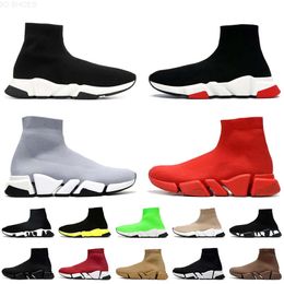 10ADesigner socks Casual shoes Platform men mens woman shiny knit speed 20 10 trainer runner sneaker sock shoe master embossed womens Sneakers speeds booties paris 3