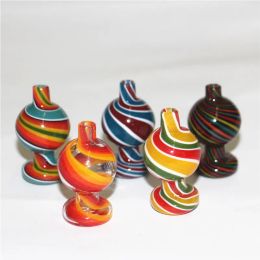 bar Color UV Bubble Carbs Cap Ball Glass Caps Quartz Banger Nails For Beveled Edge Cyclone Spinning Carb Bongs Pipe Dab Rigs LL