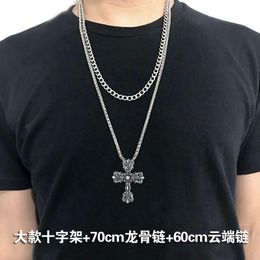 Designer Ch Cross Luxury Chromes Pendant Necklace Men's Retro Trendy Titanium Steel Long Sweater Chain Personalised Heart Neckchain Lover Gift New 2024 Wrr5