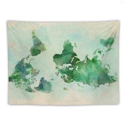 Tapestries Watercolour Upside Down Map Tapestry Funny Wall Hanging Decor Room Decoration Korean Style Bedroom