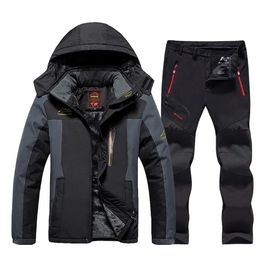 Men's Ski Suit Brands Windproof Waterproof Thicken Warm Snow Coat Winter Skiing And Snowboarding Jacket and Pants Set 231226