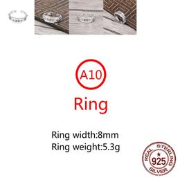 Rings A10 S925 Sterling Silver Ring Cross Flower Letter Vintage Personality Trend Couple Shape Punk Hip Hop Dance Gift for Lover