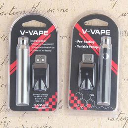 V-VAPE vape pen battery 3.4V-4.0V adjustable voltage 650mah Usb Charger Rechargeable preheat 510 thread 13450