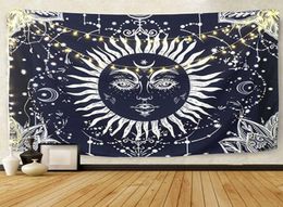 White Black Sun Moon Mandala Tapestry Wall Hanging Wall Tapestry Hippie Wall Carpets Dorm Decor Psychedelic Tapestry T2006281986060