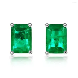 Stud Earrings Desire Elegant Retro Imitation Emerald Women's Top 925 Silver Green Zircon Party Jewellery Gift