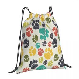 Shopping Bags Dog Print Gender Select Compact Backpack Gym School Bag With Drawstring Pocket