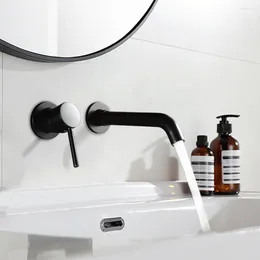 Bathroom Sink Faucets Haliaeetus Faucet Black MaBrass Wall Mounted Basin Tap Single Handle Cold Mixer Bath Modern Style