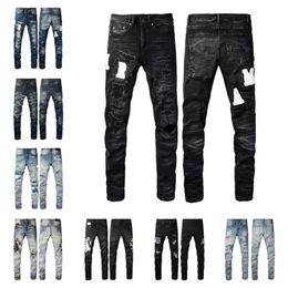 2023 Luxurys Designers Jeans Distressed France Fashion Pierre Straight Men's Biker Hole Stretch Denim Casual Jean Men Skinny Pants Elasticit 28-40