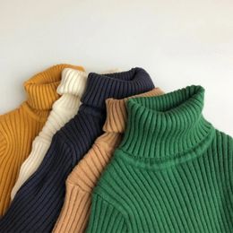 Children's Sweater Autumn Winter Boys Girls Solid Knitwear Pullovers Kids Sweaters Warm Turtleneck Baby Knit Jumper 231227