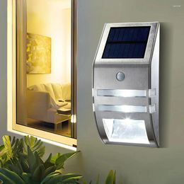 Wall Lamp Home Security Operated Solar Stair Lights Motion Sensor IP67 Waterproof. Wireless