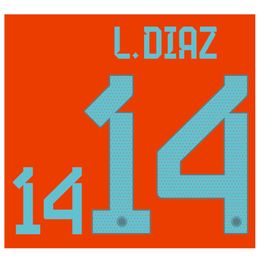 2022 #14 L.DIAZ NAMESET Printing Iron On Heat Transfer Soccer Patch Badge
