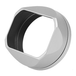 Haoge LHX54W X100V Lens Hood Aluminium Metal with 49mm adapter ring For Fujifilm Fuji X100F X100S Camera 231226