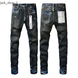 Дизайнер с фиолетовыми джинсами для мужчин женские брюки Summer Hole Hight Emelcodery Jean Denim Брюки Purple Jeans Designer 553