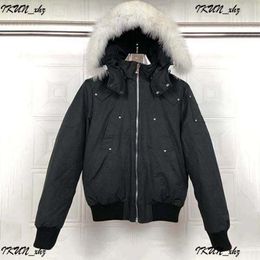 Down Moose Jacket Jacket Men's Fur Parka Winter impermeável a água de pato Branco manto de moda de moda e mulheres casais mooses knuckle mulher 231