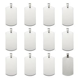 50pcs 201 Stainless Steel Rectangle Blank Stamping Tag Pendants with Snap on Bail F80 Supplies for DIY Jewellery Necklace Making 211276o