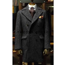 Herringbone Men's Jacket Vintage Steampunk Outerwear Slim Fit Tailored Custom Male Coat Bombers Jackets Formula 1 Windbreak Y2k