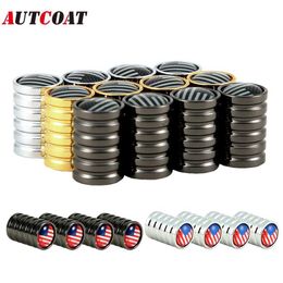 AUTCOAT PcsSet Fashion American Flag Valve Stem Cap Tyre Valve Stem Caps fits Cars Trucks Bikes Motorcycles Bicycles