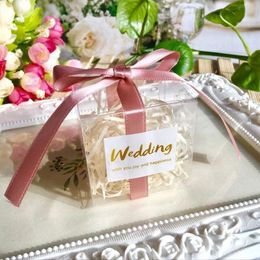 Transparent PVC gift box with ribbon packaging bag wedding discount small box used for decorating boy and girl birthday parties for gift guests 231227