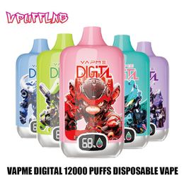 Original Vapme Digital 12000 Puffs E-Cig Disposable Vape Pen 850mAh Rechargable Battery 8 Flavors 18ml Pre-Filled OEM ODM