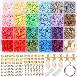 3300Pcs/Box 6mm Clay Bracelet Beads for Jewellery Making Kit Flat Round Polymer Clay Beads Making Beads DIY Handmade Accessories 231227