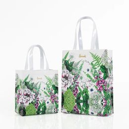 Bags London Style Pvc Reusable Shopping Bag Women's Bag Eco Friendly Flower Shopper Bag Waterproof Handbag Lunch Tote Shoulder Bag