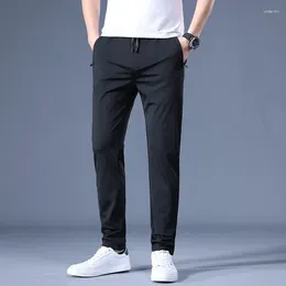 Men's Pants Arrival Mens Ice Silk Korean Fashion Summer Thin Straight Joggers Quick Dry Breathable Fresh Trendy Streetwear